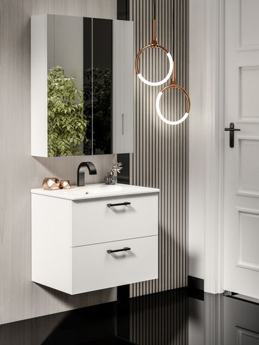 Szafka łazienkowa wisząca ANTICO 60 z lustrem biała (W2) na Arena.pl