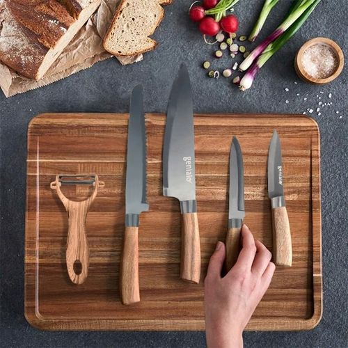 KOMPLET ZESTAW 4 NOŻY KUCHENNYCH + OBIERACZKA NOŻE KUCHENNE BARDZO OSTRE na Arena.pl