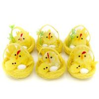 kurczaki wielkanocne w gniazdkach 5,5 cm. 6 szt. WKZ-8260