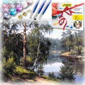 Zestaw do malowania po numerach - rzeka w lesie