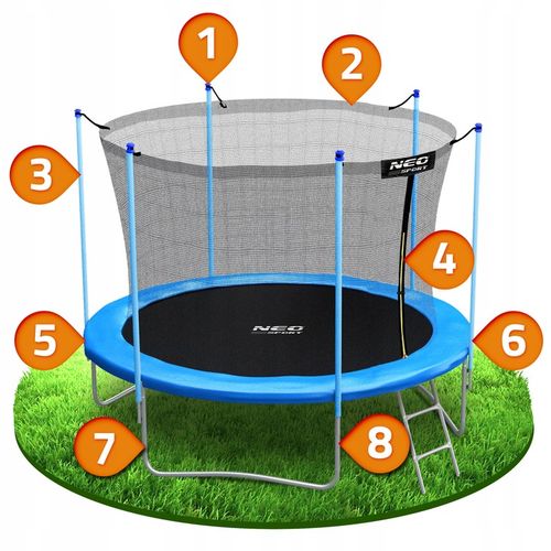 TRAMPOLINA OGRODOWA 252cm 8ft NEOSPORT model 2024 na Arena.pl