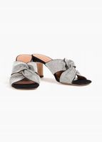 Claudie Pierlot Damskie czarne zamszowe klapki zdobione kryształkami R-37