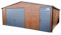 GARAŻ BLASZANY 6M X 5,8M POZIOM - DWUSPAD - BRAMA + DRZWI GB271
