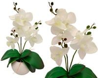 SZTUCZNY STORCZYK W DONICZCE BIAŁY ROŚLINA DONICZKOWA SZTUCZNA ORCHIDEA