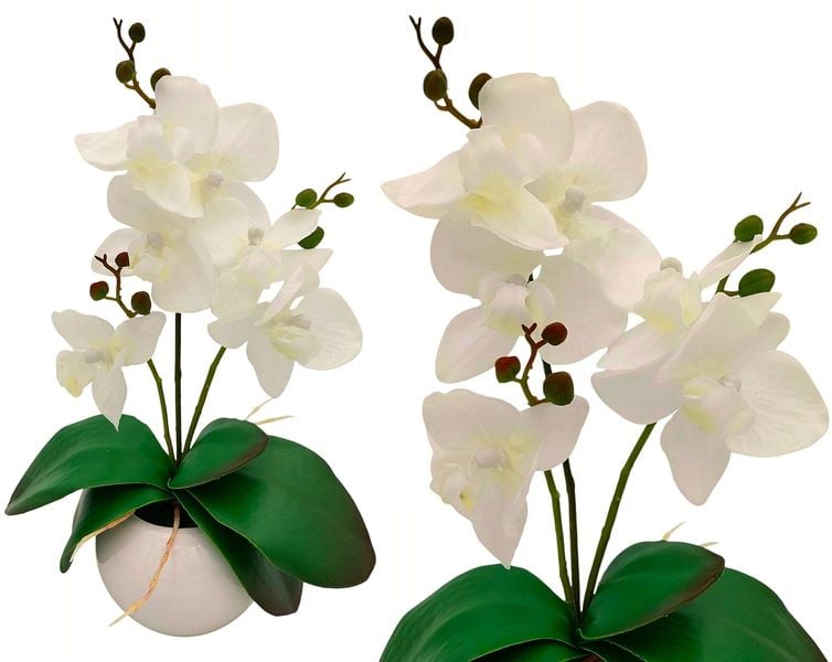 SZTUCZNY STORCZYK W DONICZCE BIAŁY ROŚLINA DONICZKOWA SZTUCZNA ORCHIDEA zdjęcie 1