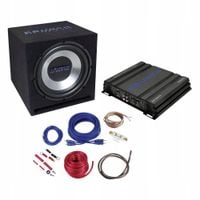 Subwoofer Crunch 30 cm WZMACNIACZ 4 kanały KABLE TUBA skrzynia ZESTAW 1000W