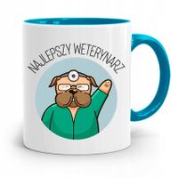 Kubek Błękitny Weterynarza Najlepszy Weterynarz Z Nadrukiem Ze Zdjęciem