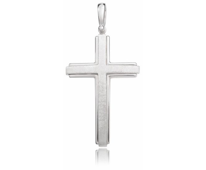 Srebrny krzyżyk krzyż piaskowany srebro 925 KKS0001 zdjęcie 1