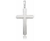 Srebrny krzyżyk krzyż piaskowany srebro 925 KKS0001