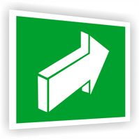 Tabliczka ewakuacyjna z nadrukiem 10x10 cm Pchać aby otworzyć