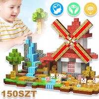 KLOCKI MAGNETYCZNE SZEŚCIANY PIKSELE ZABAWKA FARMA DLA DZIECI 150 KLOCKÓW