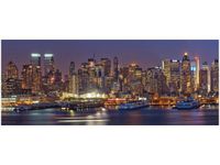 100X40CM MANHATTAN AT NIGHT OBRAZ DREWNO