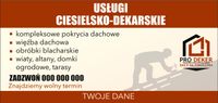 BANERY plakat 130x80cm USŁUGI CIESIELSKO-DEKARSKIE