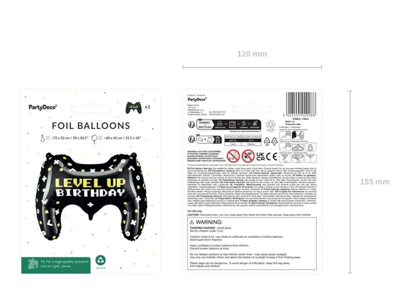 Balon foliowy Gamepad 72x52cm zdjęcie 4