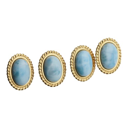 Klipsy- Larimar owal w srebrze złoconym na Arena.pl