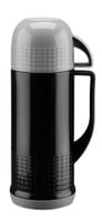 Termos plastikowy szklany wkład MOBI 0,68 l z kubkiem czarno-szary