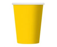Kubeczki papierowe żółte jednokolorowe, 270 ml 6 szt.