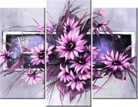 90CM 70 ZEGAR 3 ELEM SŁONECZNIKI FIOLECIE SCIENNY DRUK