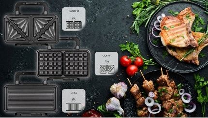 Opiekacz 3w1 MPM MOP-43M czarny 1000W zdjęcie 15