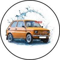 Opłatek na tort Urodziny Fiat 126p Fiacik Maluch Bryka Fura Tekst Gratis