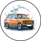 Opłatek na tort Urodziny Fiat 126p Fiacik Maluch Bryka Fura Tekst Gratis