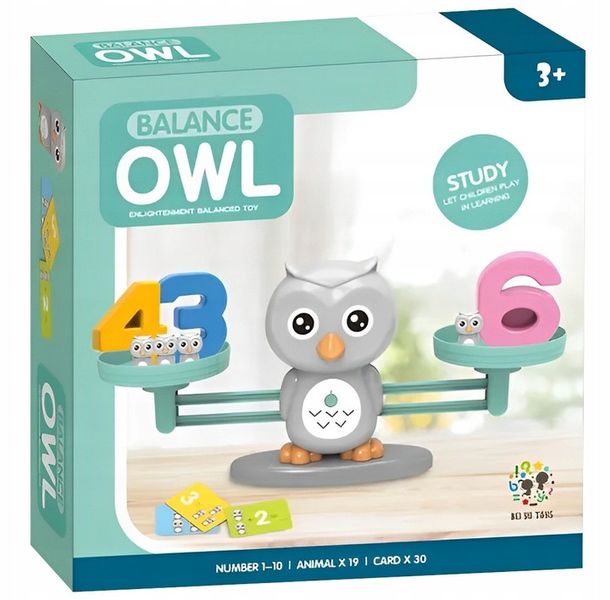 WAGA SZALKOWA BALANSOWA NAUKA LICZENIA RÓWNOWAŻNIA CYFRY ODWAŻNIKI SOWA EDU zdjęcie 7