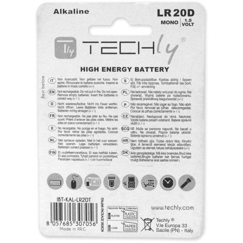 BATERIE ALKALICZNE TECHLY LR20 D 2pack na Arena.pl