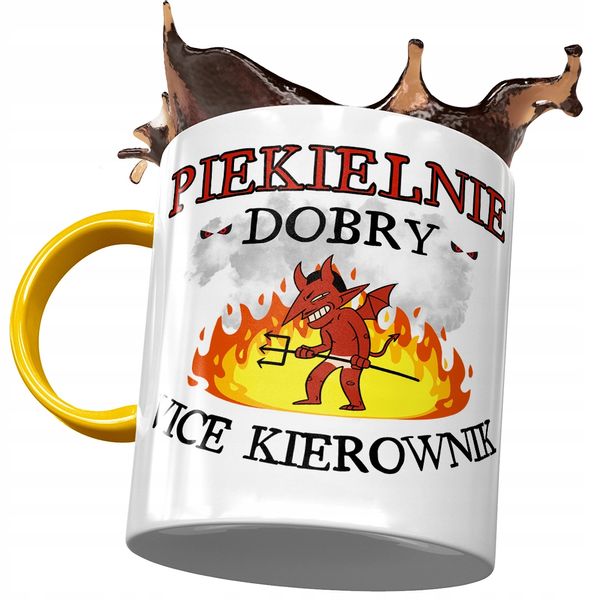 Kubek Żółty Dla Vice Kierownika Piekielnie Dobry Z Nadrukiem Ze Zdjęciem zdjęcie 1