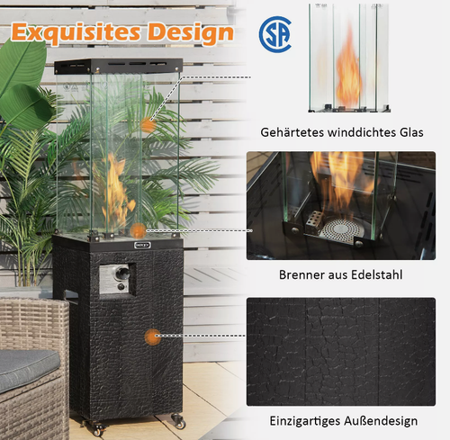 Grzejnik 12 Kw tarasowy gazowy ogrzewacz na taras do ogrodu na Arena.pl