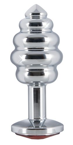 Korek analny srebrny z rowkami stymulacyjnymi na Arena.pl