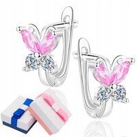 Kolczyki srebrne dla dziewczynki angielskie srebro dla dzieci różowe