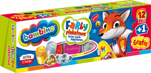 FARBY PLAKATOWE 12+1 KOL 20ML BAMBINO na Arena.pl