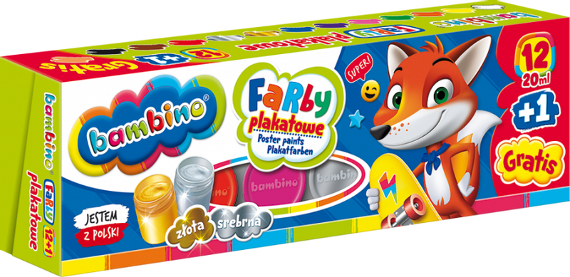 FARBY PLAKATOWE 12+1 KOL 20ML BAMBINO zdjęcie 2