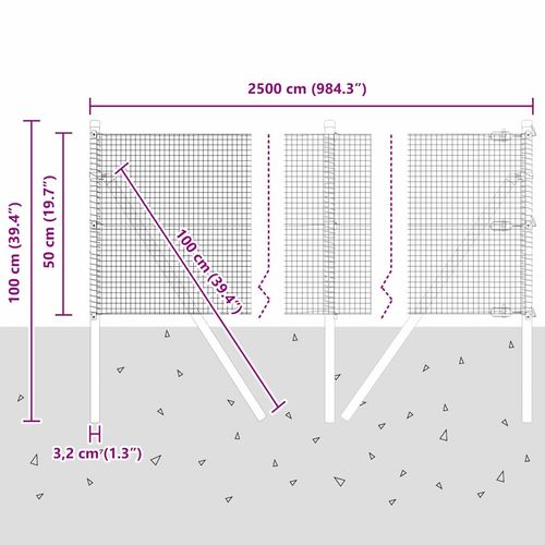 Ogrodzenie z słupkami Zielony 0,5 x 25 m Stal na Arena.pl