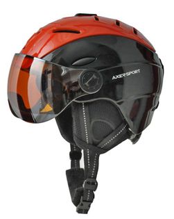 Kask narciarski AXER SKI JET L 58-61cm z szybką black/red
