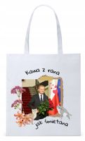 Donald Tusk Platforma Torba Eco Biała Shopper Z Nadrukiem Ze Zdjęciem