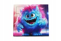 Drewniana kolorowa układanka dla dzieci Zabawka PUZZLE Monster 16 el.