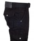 Spodnie bojówki Czarne Męskie Bawełniane ITENO GRATIS Pasek W36 Pas