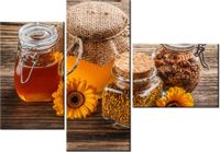 100CM 80 OBRAZ 3 ELEM MIÓD PSZCZELI ŚCIENNY