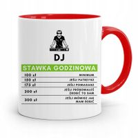 Dla Dja Muzyka Kubek Czerwony Dj Stawka Godzinowa Z Nadrukiem Ze Zdjęciem