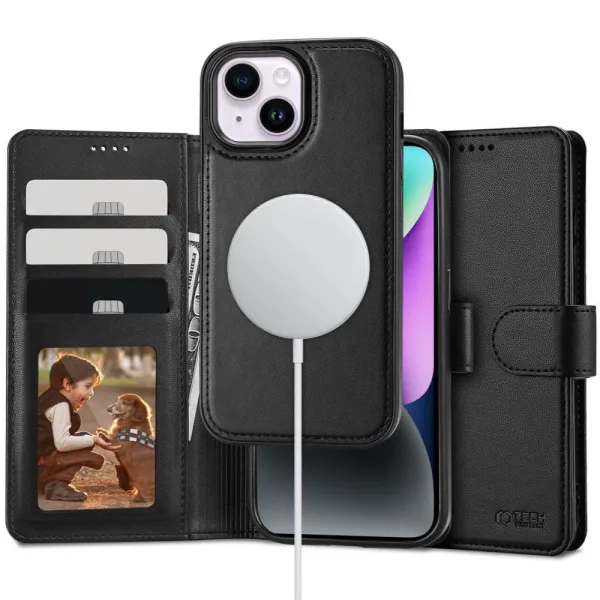 Etui Tech-Protect Wallet MagSafe na iPhone 15 - czarne zdjęcie 1