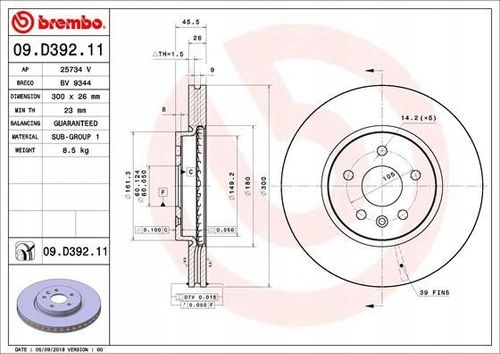 TARCZA HAM PRZOD 300X26 V BREMBO na Arena.pl