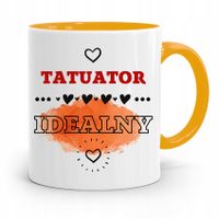 Dla Tatuażystki Tatuażysty Kubek Żółty Na Prezent Z Nadrukiem Ze Zdjęciem