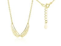 Delikatny pozłacany srebrny naszyjnik gwiazd celebrytka skrzydła anioła wings srebro 925 Z1736NG
