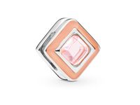 Rodowany srebrny charms pandora koralik reflexions kwadrat kostka cube cyrkonia srebro 925 BEAD192RH