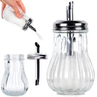 Cukierniczka z Dozownikiem Szklana Dozownik Pojemnik na Cukier Cukiernica