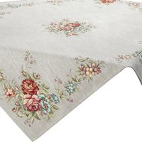 Serweta z gobeliny szenilowej w kwiaty 100X100 popielata