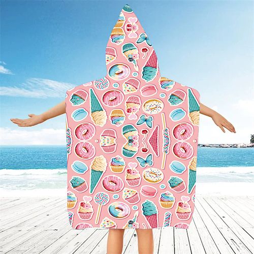 Ponczo Ręcznik Dla Dzieci 60X90 Lody na Arena.pl