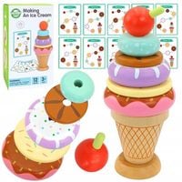 DREWNIANE LODY UKŁADANKA MONTESSORI KLOCKI CUKIERNIA SORTER WOOPIE GREEN