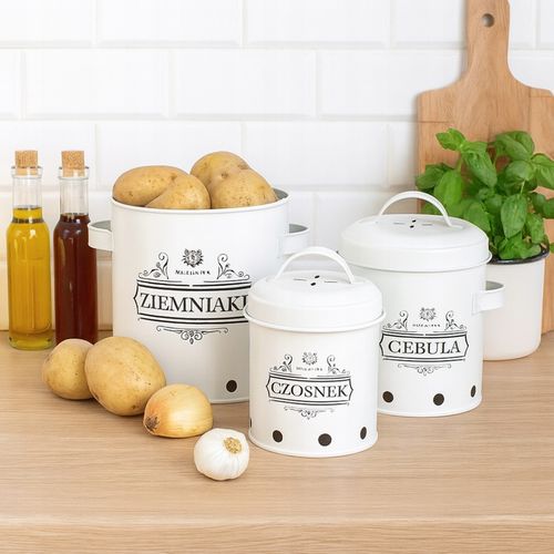 POJEMNIKI NA ŻYWNOŚĆ CZOSNEK CEBULA ZIEMNIAKI ZESTAW POJEMNIKÓW na Arena.pl